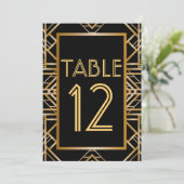 Great Gatsby Art Deco Tischnummer Cards (Stehend Vorderseite)