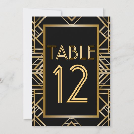 Great Gatsby Art Deco Tischnummer Cards (Rückseite)