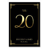 Great Gatsby Art Deco Tischnummer Gold 20 (Rückseite)
