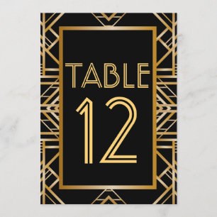 Great Gatsby Art Deco Tischnummernkarten Einladung