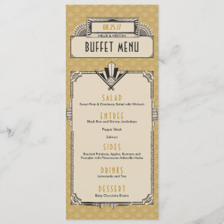 Great Gatsby Art Deco Vintage Menükarten