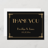 Great Gatsby Art Deco Wedding Danke Postkarten (Vorne/Hinten)