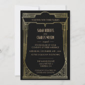 Great Gatsby Art Deco Wedding Einladung (Vorderseite)