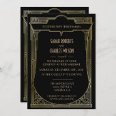 Great Gatsby Art Deco Wedding Einladung (Vorne/Hinten)