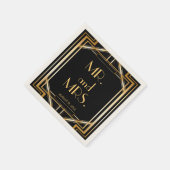 Great Gatsby Art Deco Wedding Personalisiert Napki Serviette (Ecke)