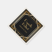 Great Gatsby Art Deco Wedding Personalisiert Napki Serviette (Ecke)