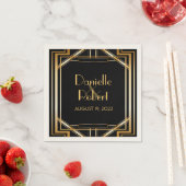 Great Gatsby Art Deco Wedding Personalisiert Napki Serviette (Beispiel)