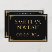 Great Gatsby Art Deco Wedding Plan Neuer Termin Save The Date (Vorne/Hinten)