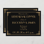 Great Gatsby Art Deco Wedding Probe lädt ein Einladung (Vorne/Hinten)