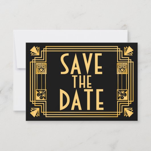 Great Gatsby Art Deco Wedding Rettet das Datum Save The Date (Vorderseite)