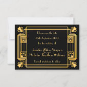 Great Gatsby Art Deco Wedding Rettet das Datum Save The Date (Rückseite)