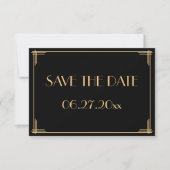 Great Gatsby Art Deco Wedding Save the Date Card (Vorderseite)