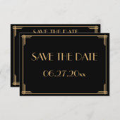 Great Gatsby Art Deco Wedding Save the Date Card (Vorne/Hinten)