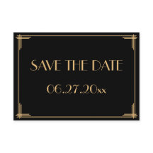 Great Gatsby Art Deco Wedding Save the Date Card