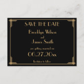 Great Gatsby Art Deco Wedding Save the Date Card (Rückseite)
