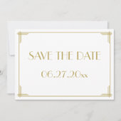Great Gatsby Art Deco Wedding Save the Date Card Einladung (Vorderseite)
