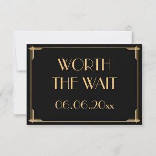 Great Gatsby Art Deco Wedding Worth The Wait Save The Date