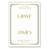 Great Gatsby Art Deco White Wedding Platzkarten Tischnummer (Vorderseite)