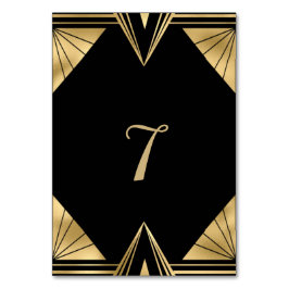 Great Gatsby Black and Gold Wedding Tischnummer