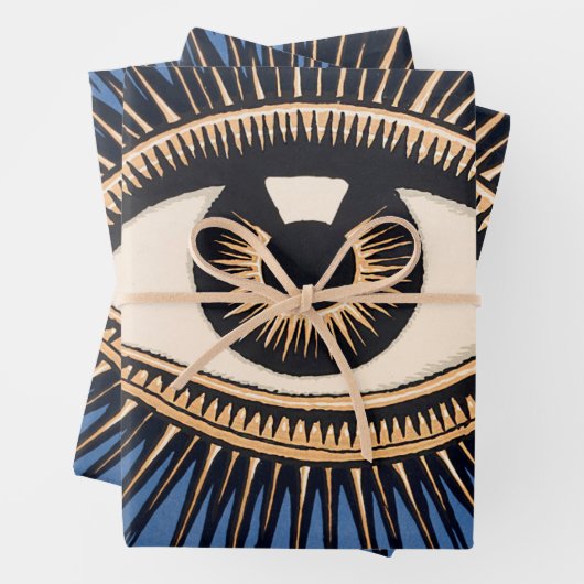 Great Gatsby Blue Eye Evil Eye Artwork Decoupage Geschenkpapier Set (Beispiel)