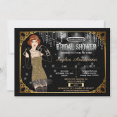 Great Gatsby Brautdusche Einladung Flapper (Vorderseite)
