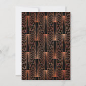 Great Gatsby Copper Art Deco Hochzeit speichern da Einladung (Rückseite)