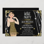 Great Gatsby Flapper Girl Hens Party Einladung (Vorne/Hinten)