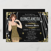 Great Gatsby Flapper Girl Quinceanera Einladung (Vorne/Hinten)
