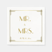 Great Gatsby Gold Art Deco Hochzeit Napkins Serviette (Vorderseite)