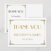 Great Gatsby Gold Art Deco Hochzeit Vielen Dank Postkarte (Vorne/Hinten)