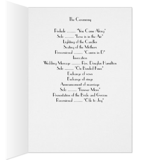 Great Gatsby Gold Art Deco Hochzeitsprogramme (Innen (Rechts))