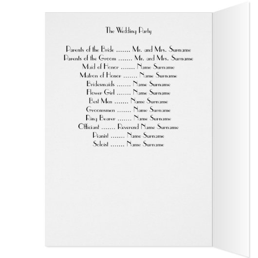 Great Gatsby Gold Art Deco Hochzeitsprogramme (Innen (Links))