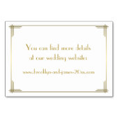 Great Gatsby Gold Art Deco Hochzeitsunterkunft Tischnummer (Rückseite)