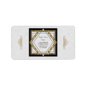 Great Gatsby Gold White Art Deco Hochzeit Adressaufkleber (Vorne)