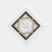 Great Gatsby Gold White Art Deco Hochzeit Serviette (Ecke)