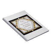 Great Gatsby Gold White Art Deco Hochzeitsplaner Notizblock (Rechte Seite)