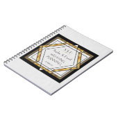 Great Gatsby Gold White Art Deco Hochzeitsplaner Notizblock (Linke Seite)