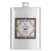 Great Gatsby Gold White Art Deco RING BEARER Flachmann (Vorderseite)