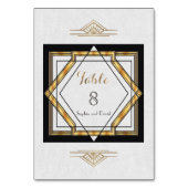 Great Gatsby Gold White Art Deco TISCHNUMMER (Rückseite)