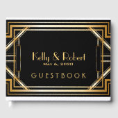 Great Gatsby Inspiriert Art Deco Wedding Guest Boo Gästebuch (Vorderseite)