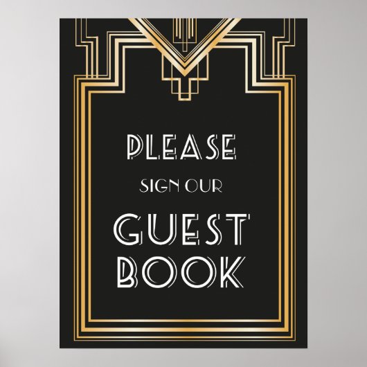 Great Gatsby Inspiriert Gästebuchssign Poster (Vorne)