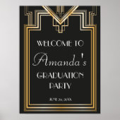 Great Gatsby Inspiriert Welcome Abschluss Signage Poster (Vorne)