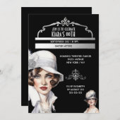 Great Gatsby luxuriöse Frau im Stil der 1920er Jah Einladung (Vorne/Hinten)