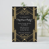Great Gatsby NYC Themed Christmas Party Einladung (Stehend Vorderseite)