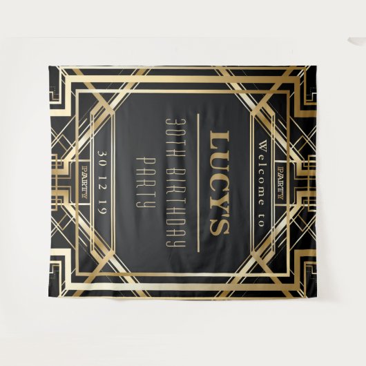 Great Gatsby Party Wedding Foto Booth Back Drop Wandteppich (Vorderseite (Horizontal))