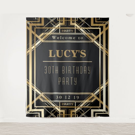 Great Gatsby Party Wedding Foto Booth Back Drop Wandteppich (Vorderseite)