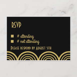Great Gatsby Themed Wedding Response Card RSVP Karte