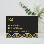 Great Gatsby Themed Wedding Response Card RSVP Karte (Stehend Vorderseite)
