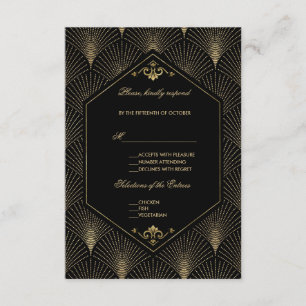 Great Gatsby Vintag Art Deco Hochzeit RSVP Karte