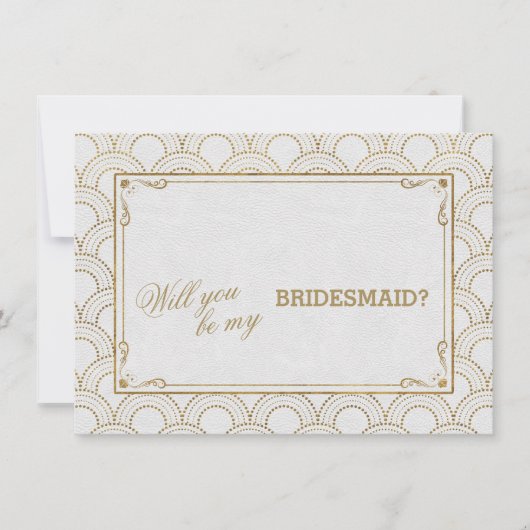 Great Gatsby Vintag Art Deco Hochzeitsmaid Einladung (Vorderseite)